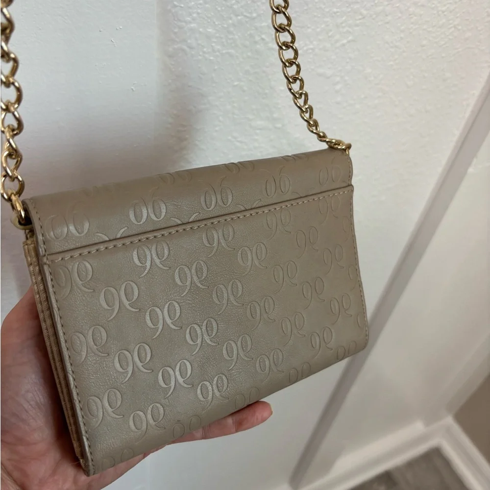 Nine West Metallic Silver and Beige Crossbody Bag